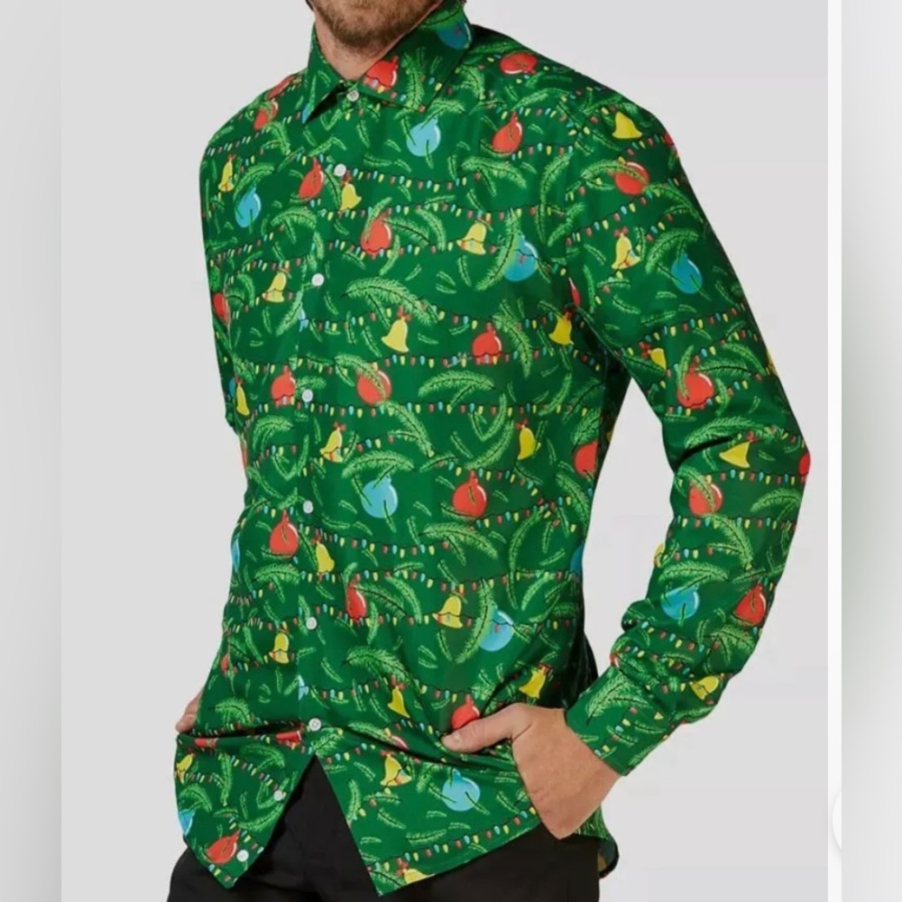 Suitmeister Men's Slim-Fit Green
Long-Sleeve Christmas Tree Dress size L…